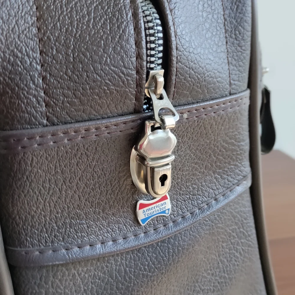 American Tourister Black Leather Briefcase